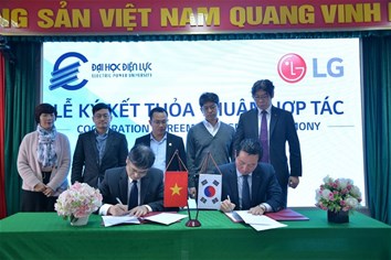 Lễ ký kết hợp tác giữa trường Đại học Điện lực và công ty LG Electronics Việt Nam
